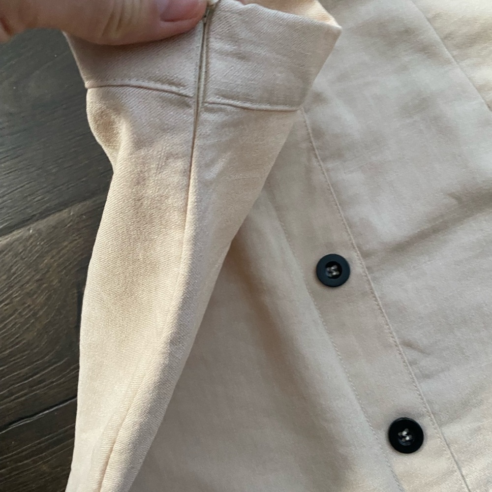 Dazy Cream Linen Blend Button Front Midi Skirt Neutral Minimalist - Picture 5 of 6